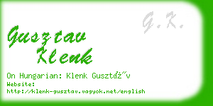 gusztav klenk business card